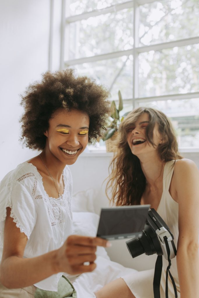 women smiling